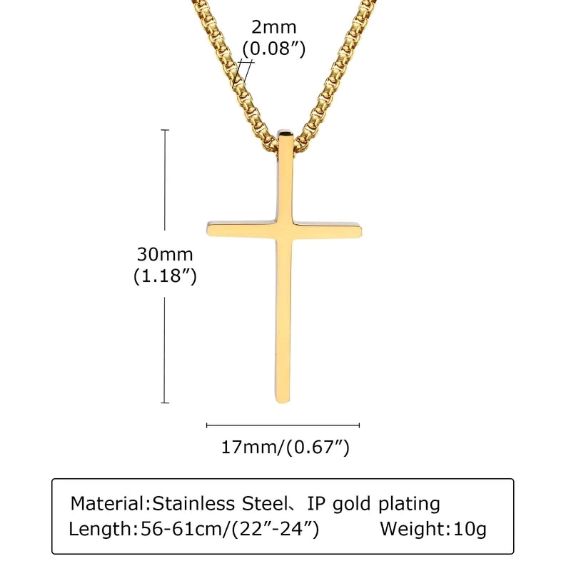 Jewelry Religion Cross 304 Stainless Steel Pendant Necklace