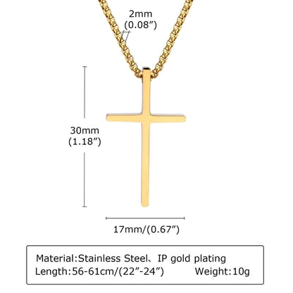 Jewelry Religion Cross 304 Stainless Steel Pendant Necklace