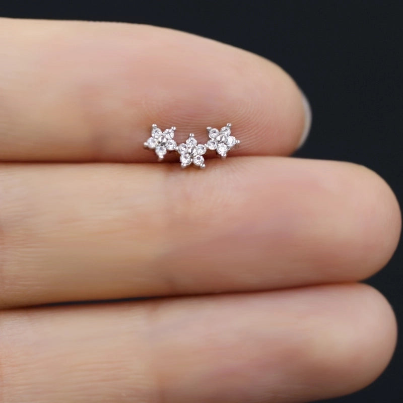 1 Piece Casual Classic Style Heart Shape Butterfly Bow Knot 316 Stainless Steel Copper Resin Rhinestones Glass White Gold Plated Stainless Steel Earrings