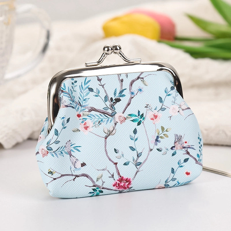 Women's Plant Pu Leather Buckle Kids Wallets