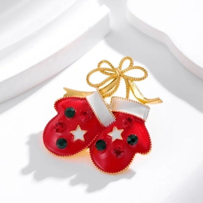 IG Style Cartoon Style Minimalist Tree Snowman Snowflake Alloy Enamel Inlay Rhinestones Unisex Brooches