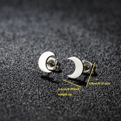 1 Pair Minimalist Classic Style Round Star Moon Hollow Out 304 Stainless Steel 18K Gold Plated Ear Studs