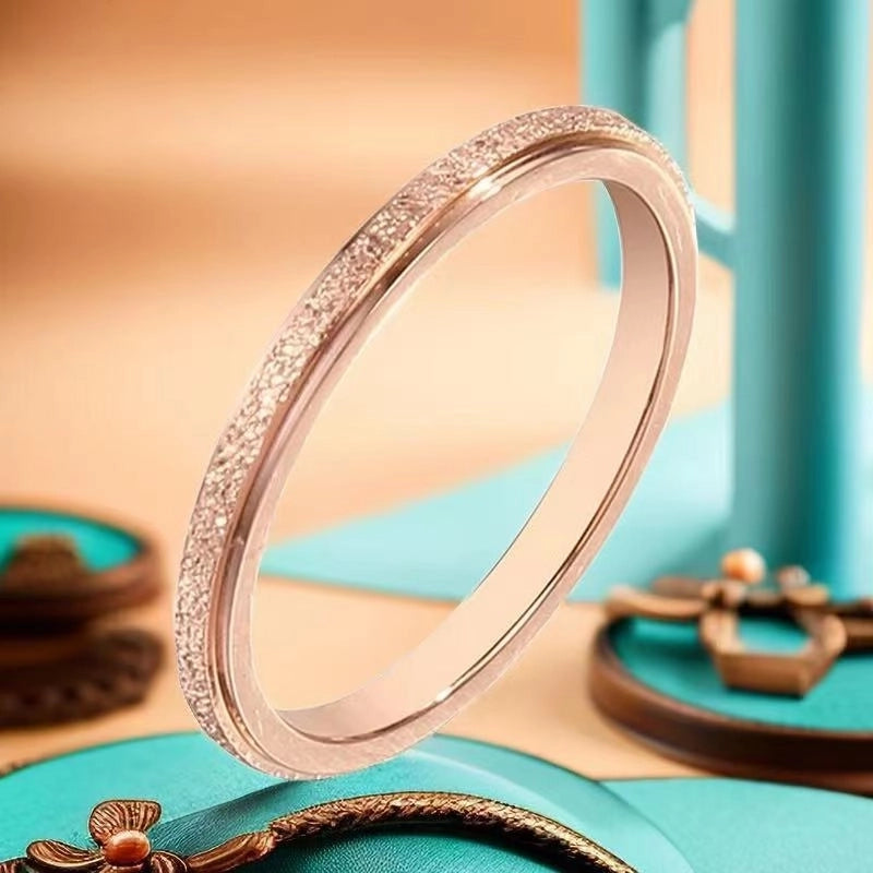 Elegant Minimalist Geometric Titanium Steel Plating Rings