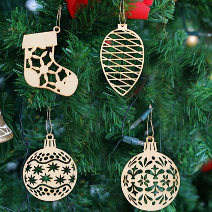 Christmas Minimalist Geometric Wood Party Hanging Ornaments