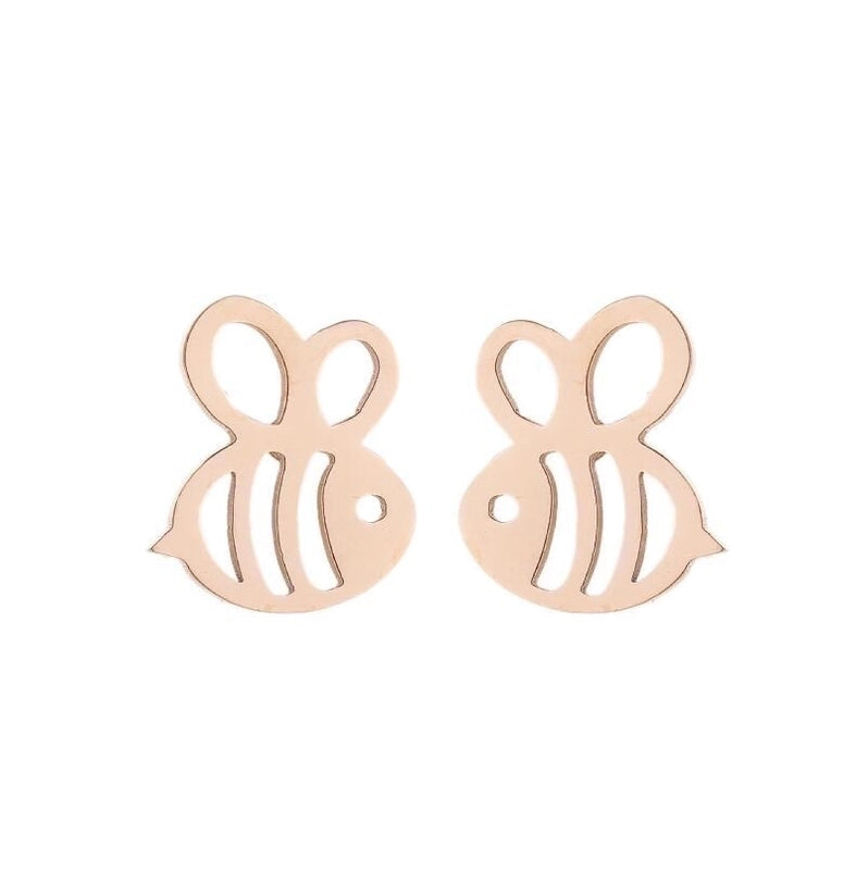 1 Pair Minimalist Animal Plating 304 Stainless Steel 18K Gold Plated Ear Studs