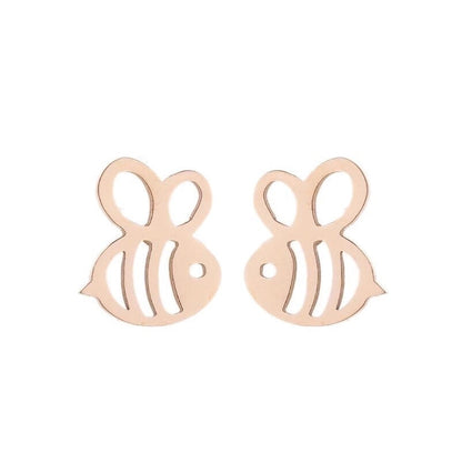 1 Pair Minimalist Animal Plating 304 Stainless Steel 18K Gold Plated Ear Studs