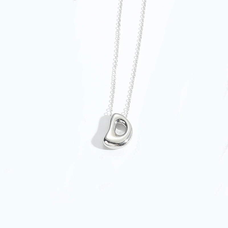 Copper White Gold Plated Letter Pendant Necklace