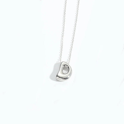 Copper White Gold Plated Letter Pendant Necklace