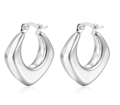 1 Pair Fashion Solid Color Plating 304 Stainless Steel 18K Gold Plated Earrings