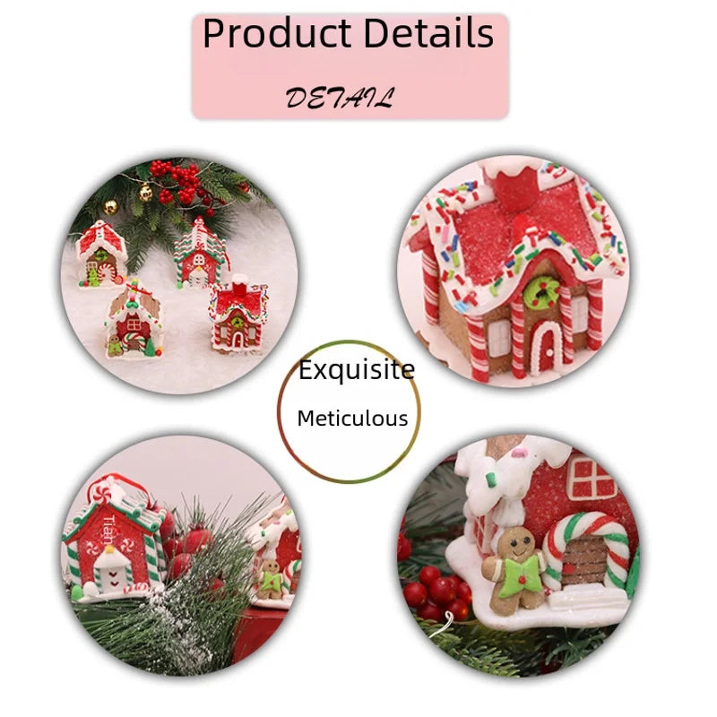 New Christmas Decoration Soft Clay House Creative Desktop Small Ornaments Christmas Decorations Gift