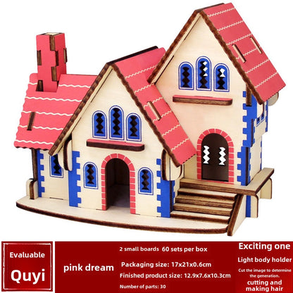 Stall Supply Children's Wooden 3D Puzzle Adult Puzzle Christmas Building Handmade Educational Model Toy