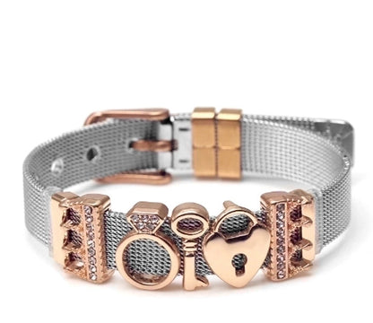 Minimalist Heart Shape Stainless Steel Plating Bangle