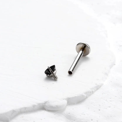 1 Piece Ear Cartilage Rings & Studs Korean Style Heart Shape 316L Stainless Steel Plating Inlay Zircon