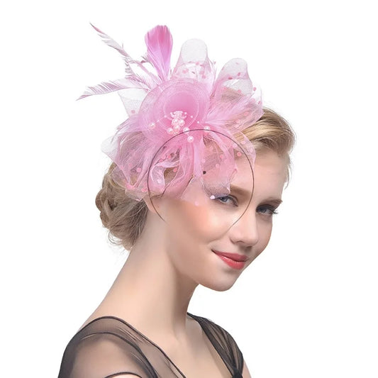 Explosions Bride Mesh Feather Headdress Hair Accessories Horse Racing Festival Topper Party Hairpin Hair Accessories Halloween Hat
