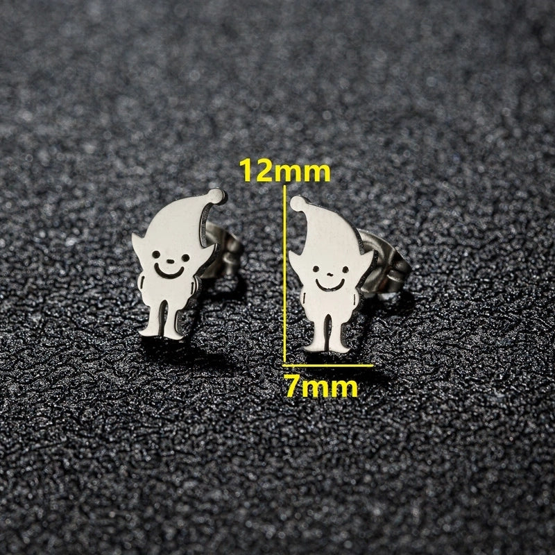 1 Pair Minimalist Classic Style Geometric Polishing Plating 304 Stainless Steel 18K Gold Plated Ear Studs