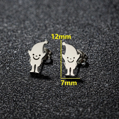 1 Pair Minimalist Classic Style Geometric Polishing Plating 304 Stainless Steel 18K Gold Plated Ear Studs