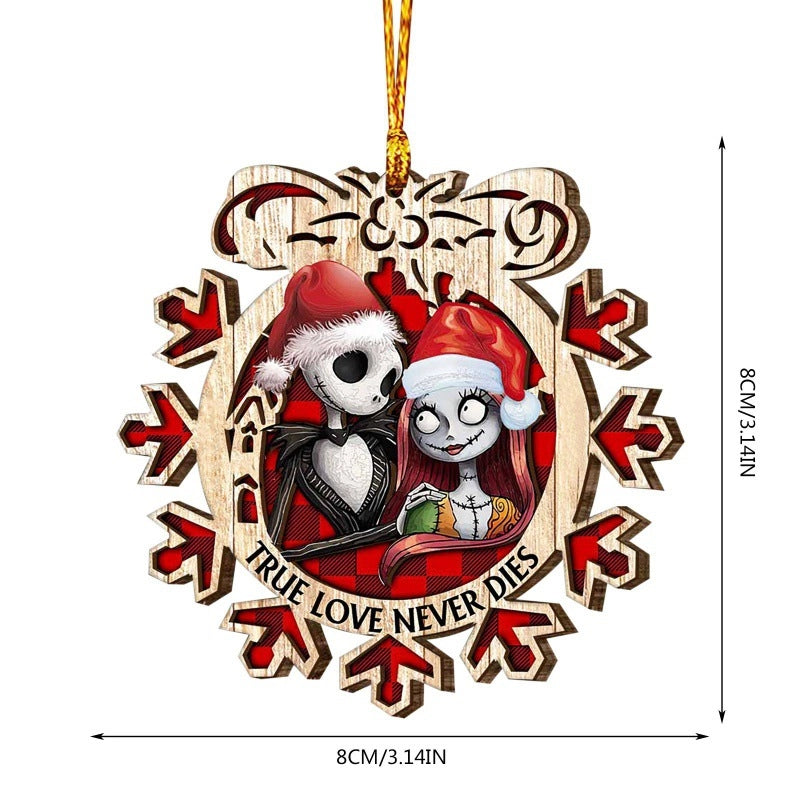 Christmas Fashion Cartoon Wood Party Hanging Ornaments