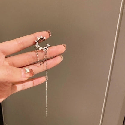 1 Piece 1 Pair Streetwear Heart Shape Plating Inlay Artificial Pearl Alloy Artificial Diamond Ear Clips