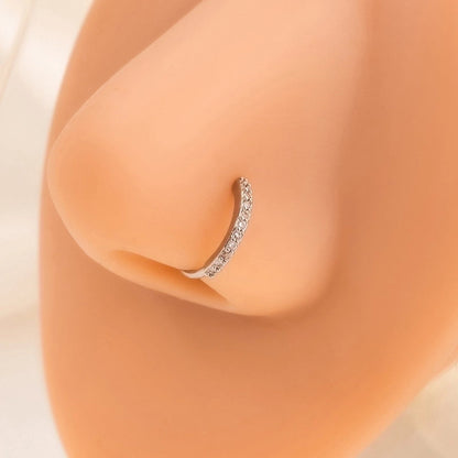 1 Piece Nose Rings & Studs Minimalist Geometric Alloy Inlay Rhinestones Nose Rings & Studs