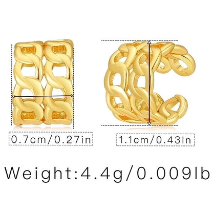 Retro Minimalist C Shape Copper Plating Inlay Zircon Ear Cuffs 1 Pair