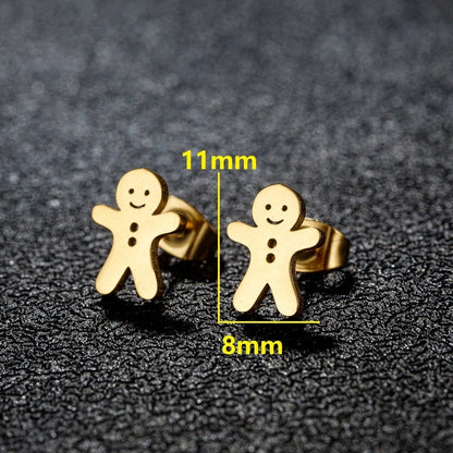1 Pair Minimalist Classic Style Geometric Polishing Plating 304 Stainless Steel 18K Gold Plated Ear Studs