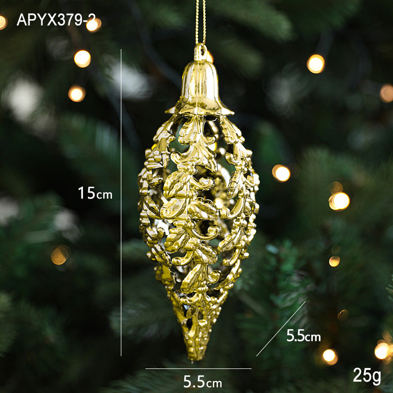 Christmas Gold Christmas Tree Ornaments Snowflake Crystal Shoes Reindeer Pendants Electroplated Accessories Pendants
