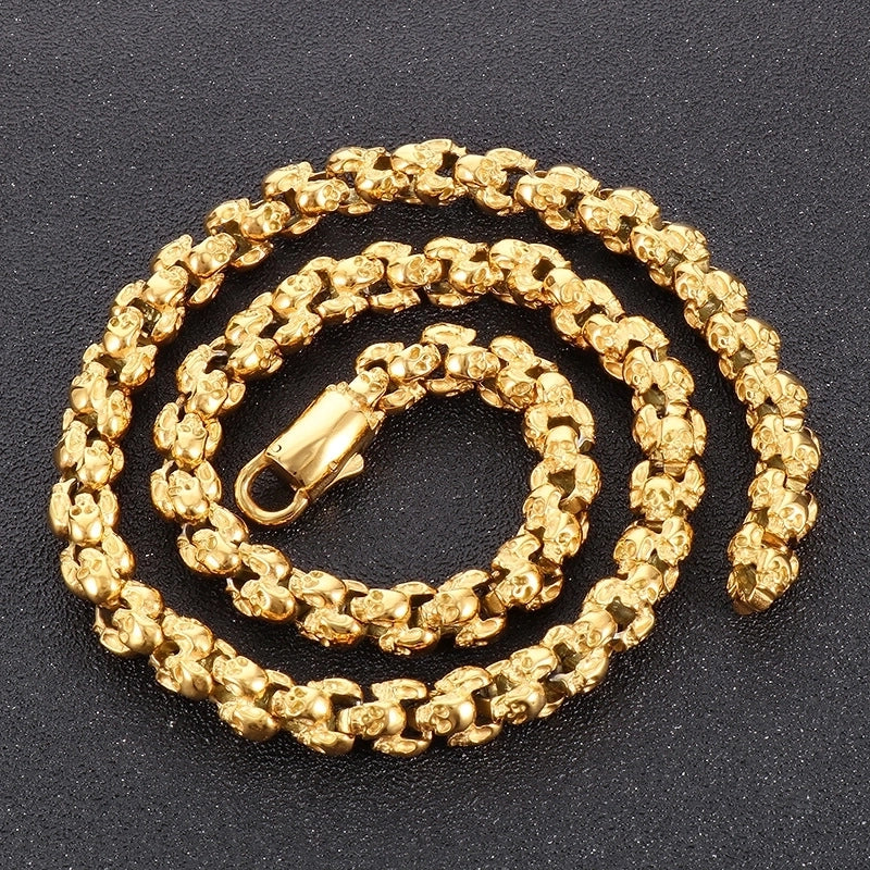 Punk Skull Titanium Steel Plating Halloween Men's Necklace