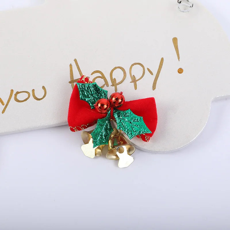 10 Pieces Christmas Bow Bell Christmas Decoration Christmas Tree Garland Bell Accessories Christmas Gift Box Direct Sales