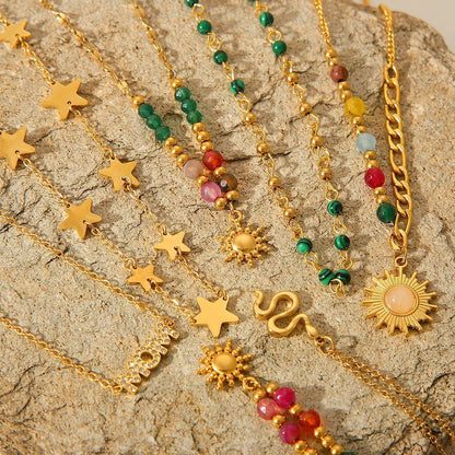 IG Style Chain Geometric Stainless Steel Electroplating Necklaces