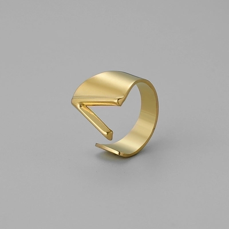 Ins Style Letter Titanium Steel Plating Open Ring