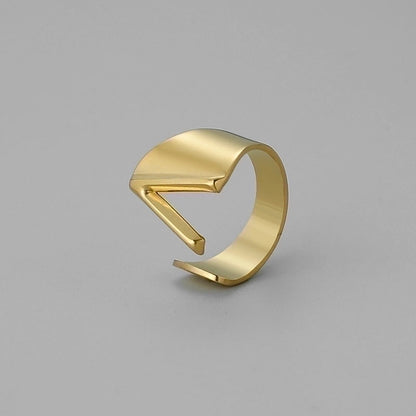 Ins Style Letter Titanium Steel Plating Open Ring