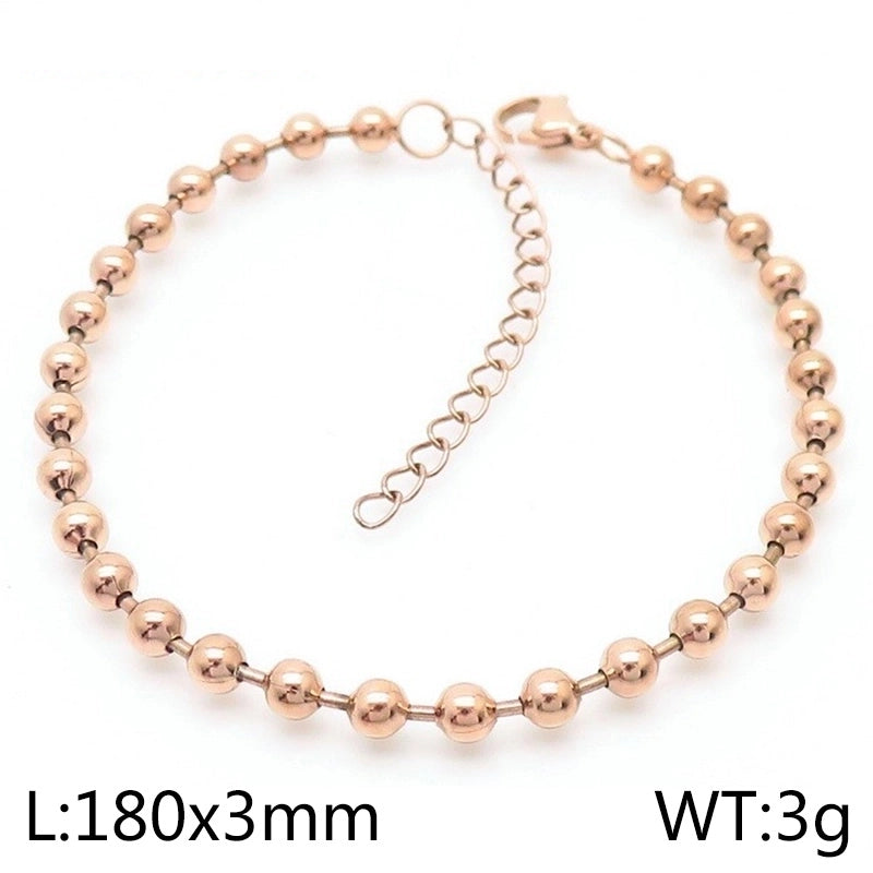 Basic Solid Color Titanium Steel 18K Gold Plated Bracelets In Bulk