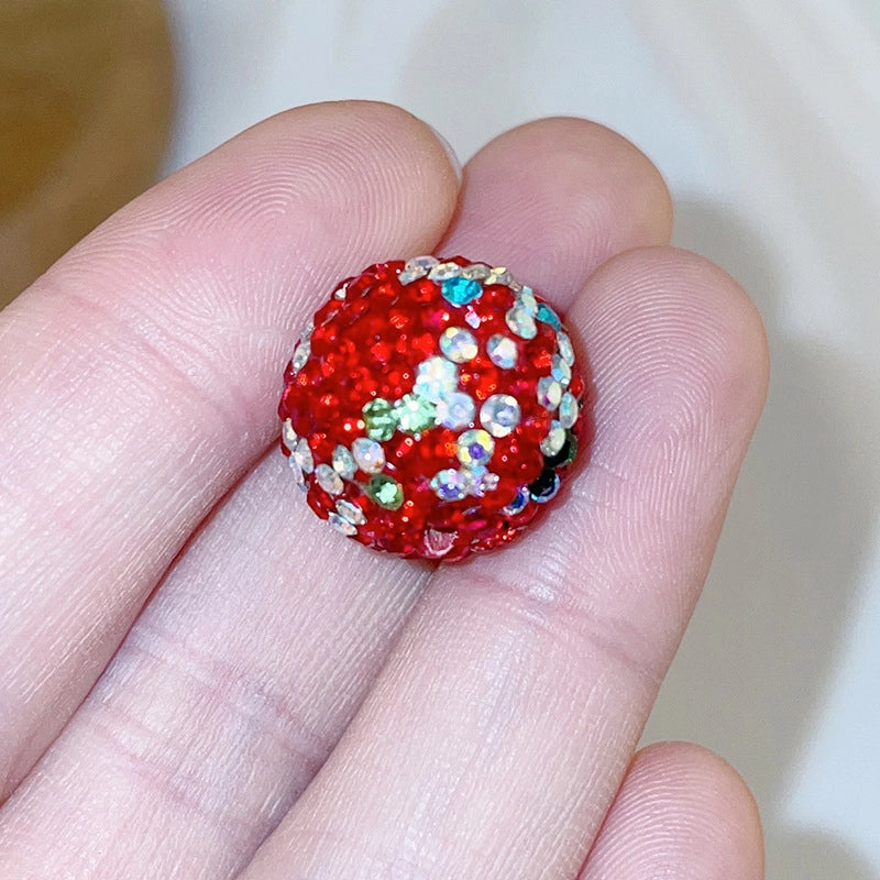 K16 Stars Diamond Ball Color Straight Hole Soft Clay Beads Mobile Phone Chain Bag Chain Diy Jewelry Accessories Beaded