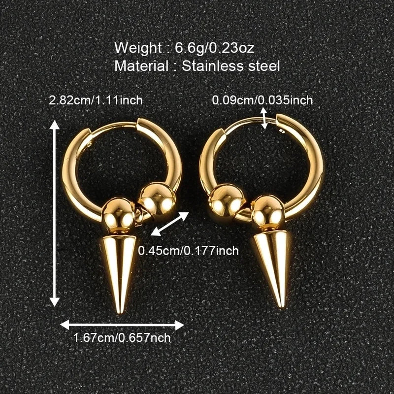 1 Pair Minimalist Classic Style Solid Color Polishing Plating 304 Stainless Steel 18K Gold Plated Drop Earrings