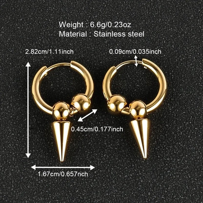 1 Pair Minimalist Classic Style Solid Color Polishing Plating 304 Stainless Steel 18K Gold Plated Drop Earrings