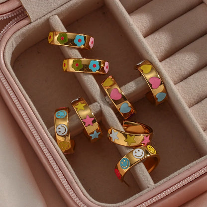 Geometric Stainless Steel 18K Gold Plated Earrings