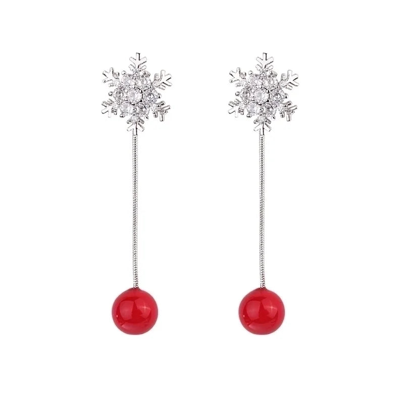 Fashion Snowflake Alloy Rhinestones Women's Drop Earrings 1 Pair