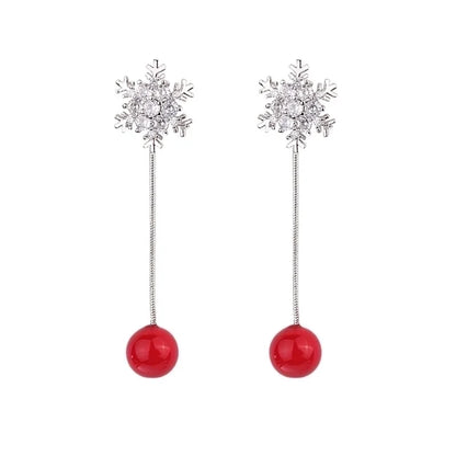 Fashion Snowflake Alloy Rhinestones Women's Drop Earrings 1 Pair