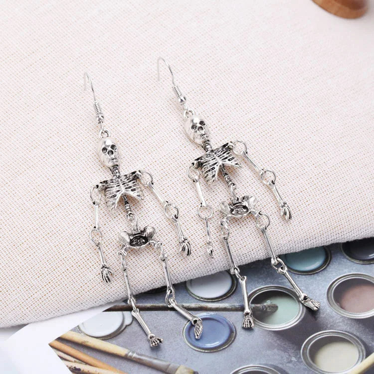 Creative Halloween Ear Accessories Personality Alternative Retro Skull Pendant Earrings