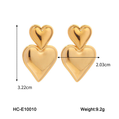 IG Style Heart Geometric Stainless Steel Electroplating Earrings