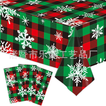 3 Pieces Christmas Tablecloth Holiday Party Tablecloth Christmas Tree Tablecloth Red And Green Christmas Theme Tablecloth Table Cover