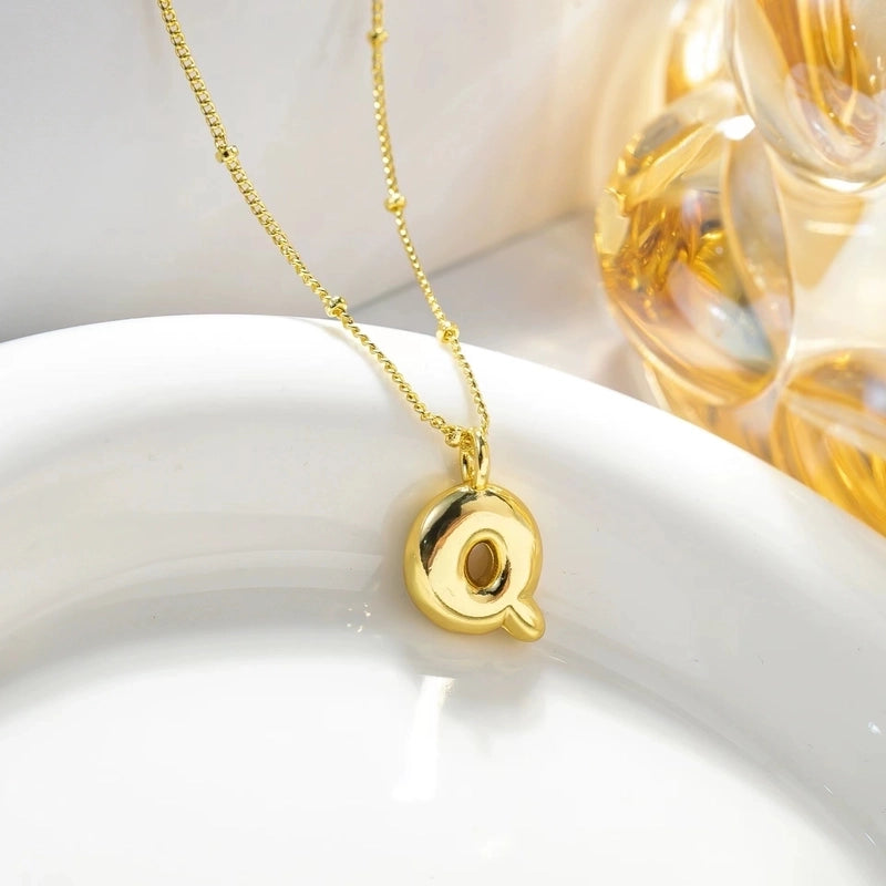 Minimalist Streetwear Letter Copper K Gold Plated Pendant Necklace