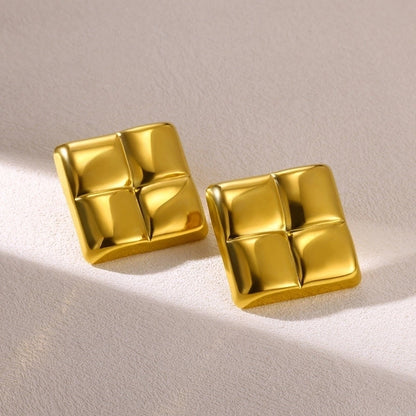 1 Pair Elegant Vintage Style Heart Shape Bow Knot 304 Stainless Steel 18K Gold Plated Ear Studs