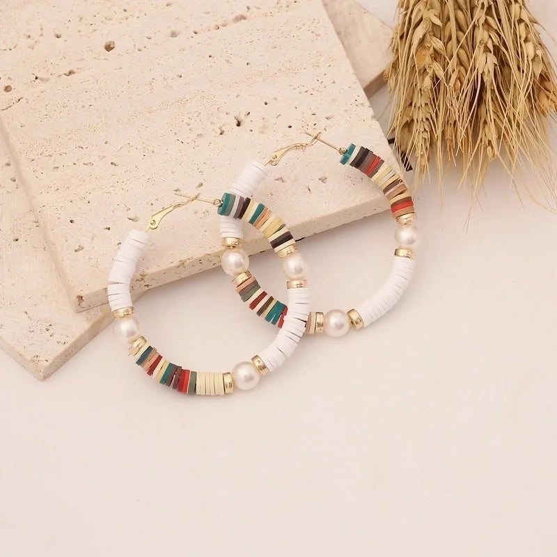 1 Piece Elegant Minimalist Classic Style Geometric Soft Clay 18K Gold Plated Earrings