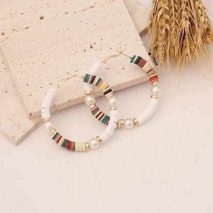 1 Piece Elegant Minimalist Classic Style Geometric Soft Clay 18K Gold Plated Earrings