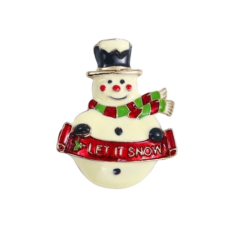 Fashion Pin Christmas Tree Alloy Plating Rhinestones Women'S Brooches