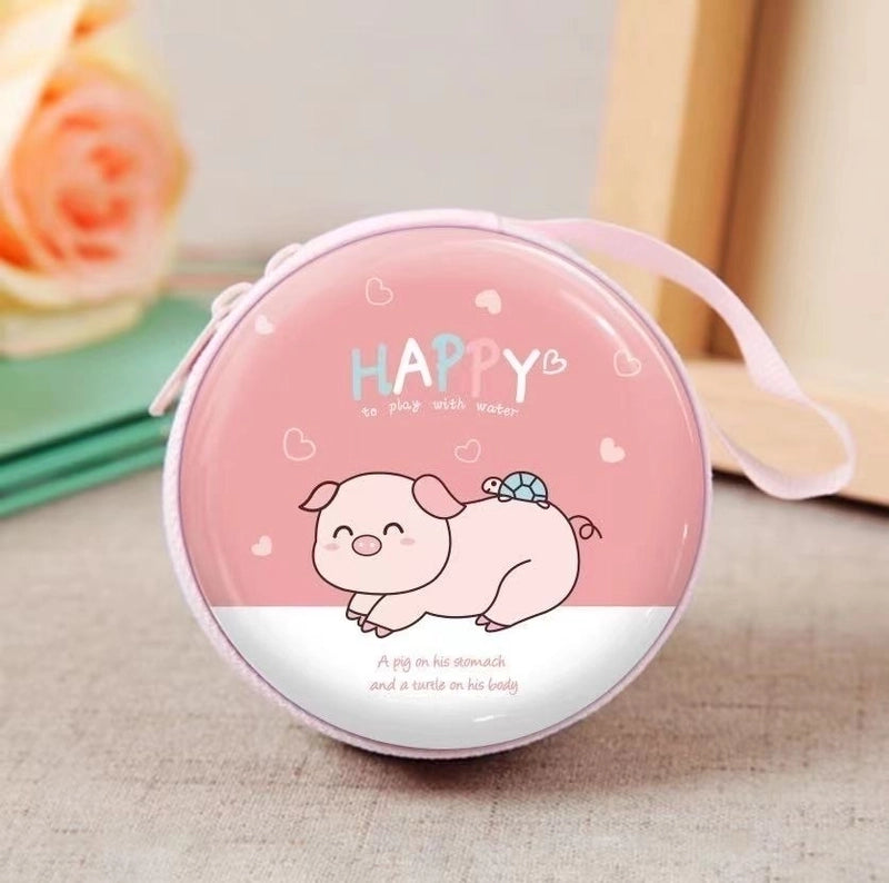 3 Pieces Women'S Cartoon Tinplate Zipper Coin Purses