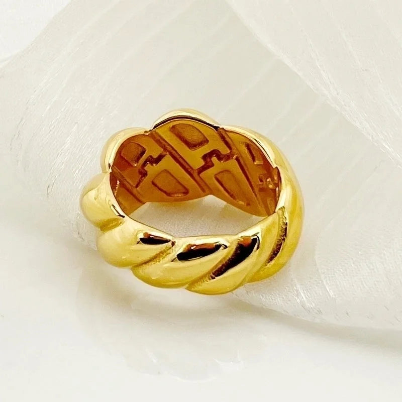 Casual Retro Classic Style Horns Stainless Steel Polishing Plating Gold Plated Rings