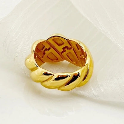 Casual Retro Classic Style Horns Stainless Steel Polishing Plating Gold Plated Rings