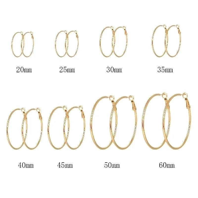 1 Pair Luxurious Queen Bridal Solid Color Plating 304 Stainless Steel 18K Gold Plated Hoop Earrings